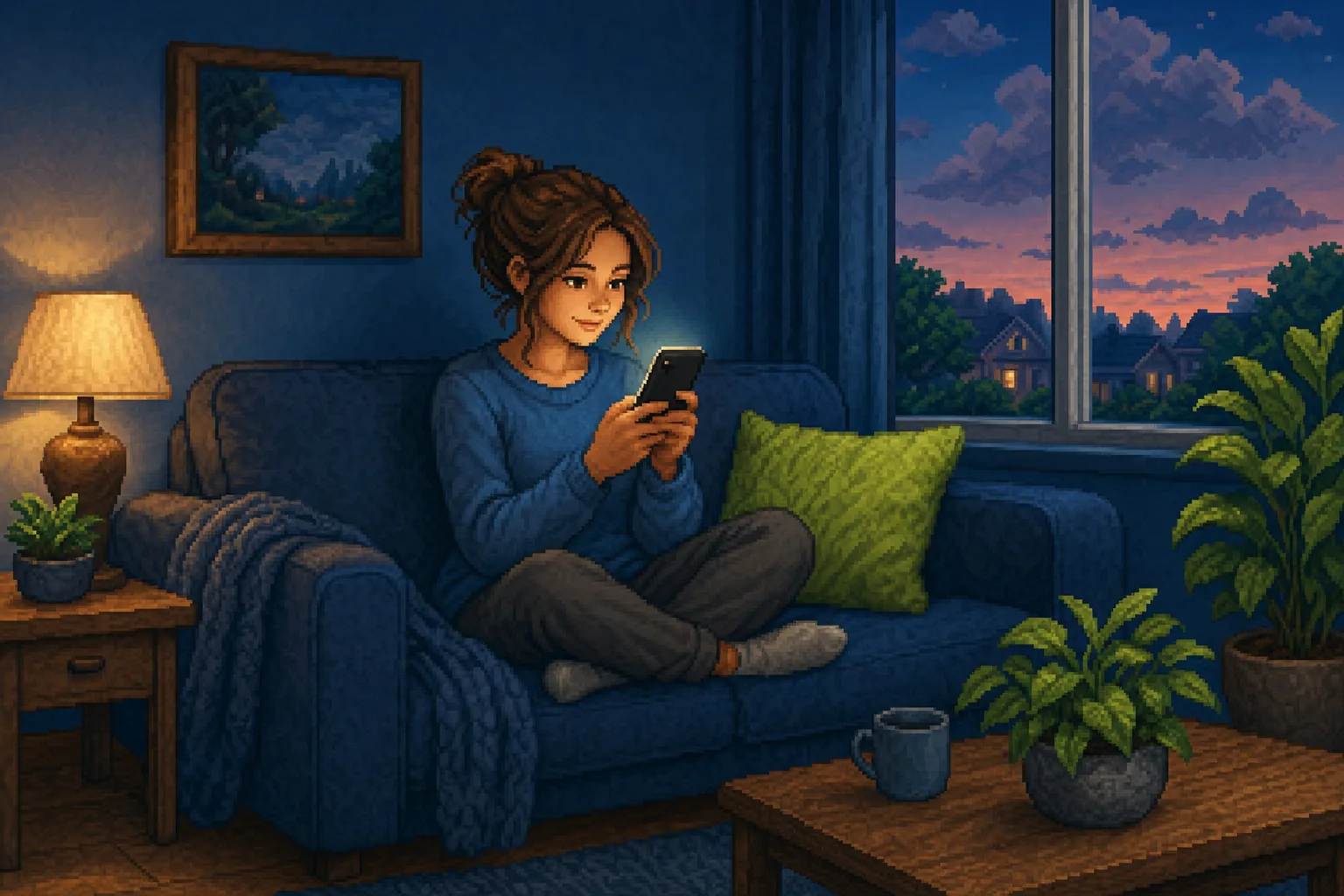 Illustration of a woman using her phone to find a local law firm